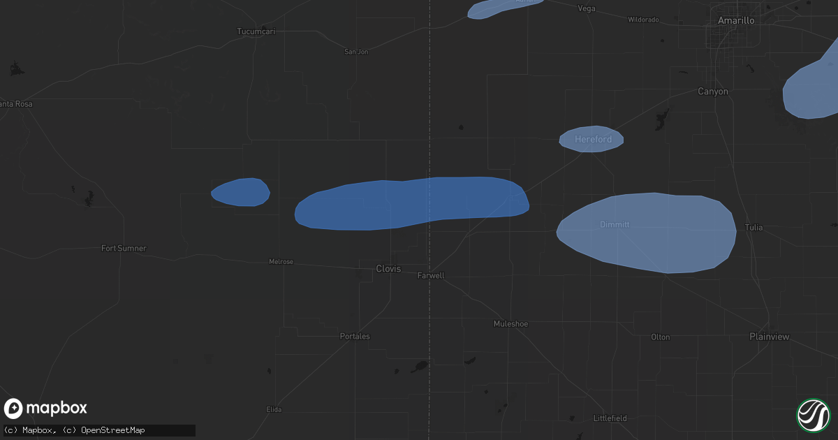 Hail map in Texico, NM on May 14, 2026