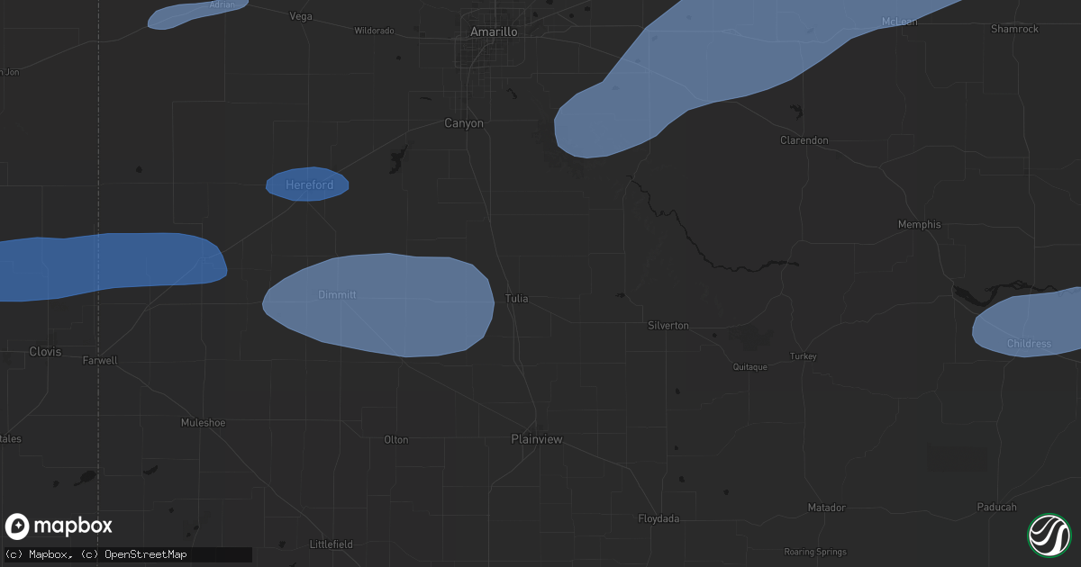Hail map in Tulia, TX on May 14, 2026