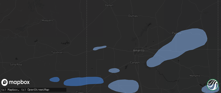 Hail map in Vega, TX on May 14, 2026