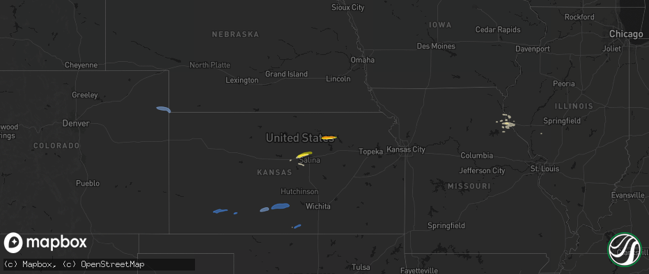 Hail map on May 14, 2026