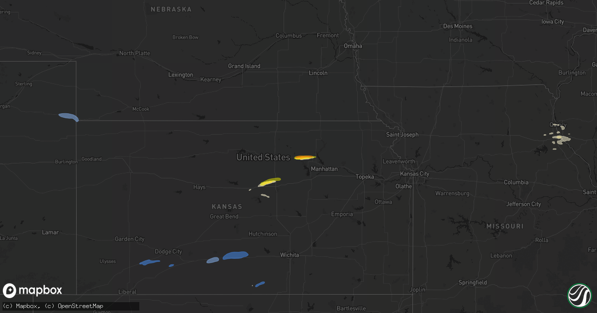 Hail map on May 14, 2026