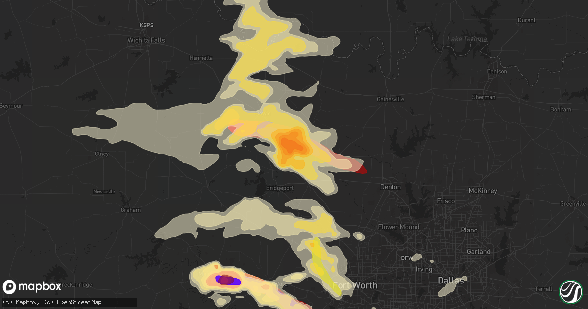 Hail map in Alvord, TX on May 15, 2013