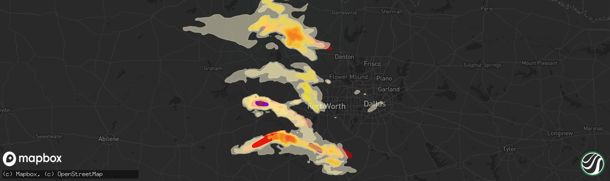 Hail map in Azle, TX on May 15, 2013