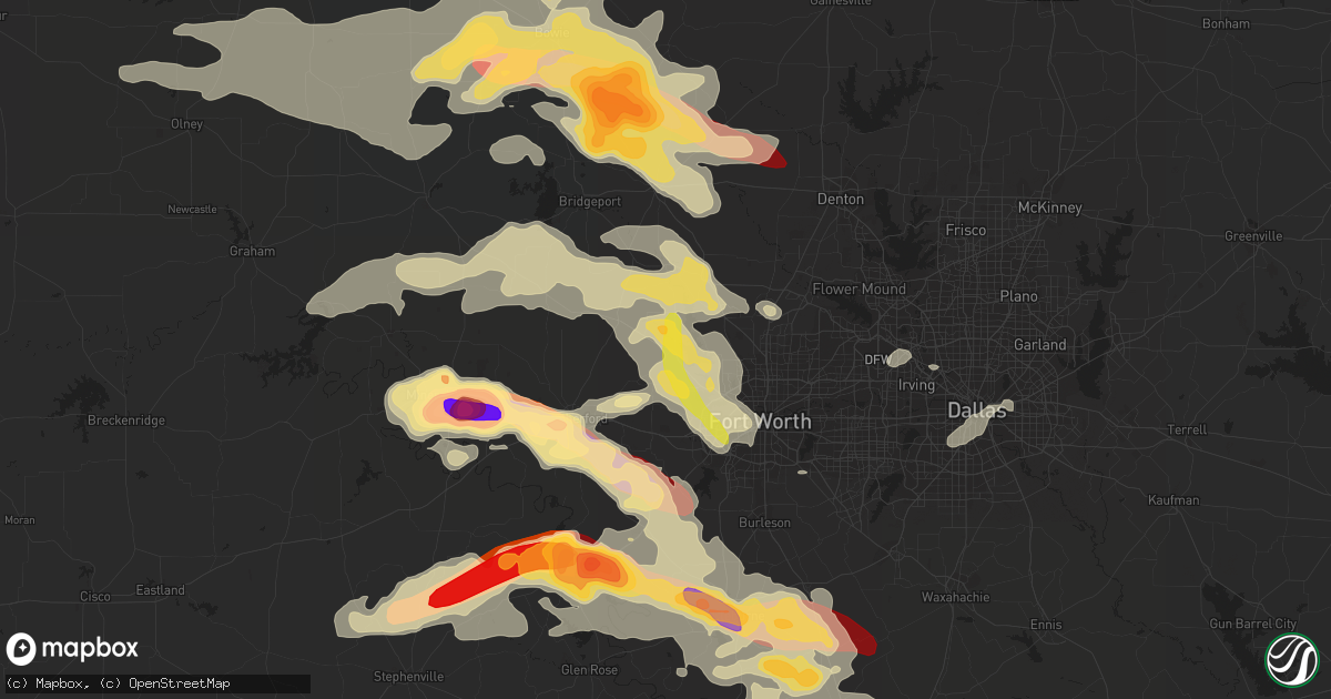 Hail map in Azle, TX on May 15, 2013