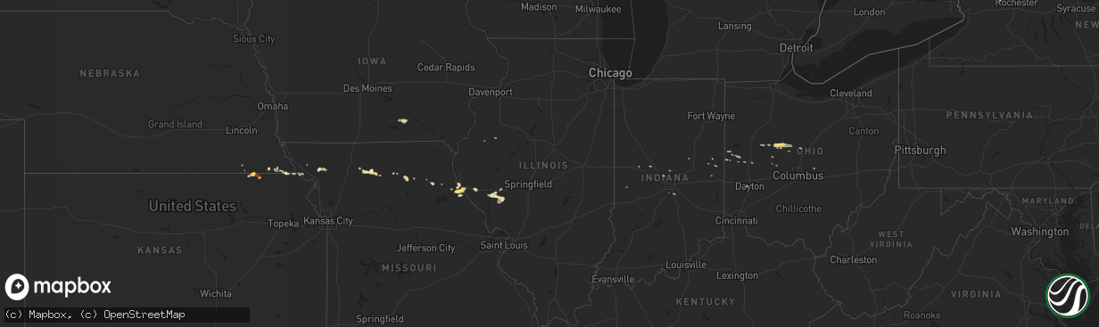 Hail map in Illinois on May 15, 2013