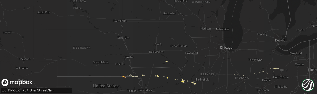 Hail map in Iowa on May 15, 2013