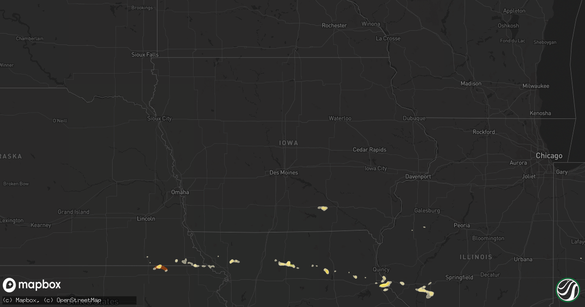 Hail map in Iowa on May 15, 2013