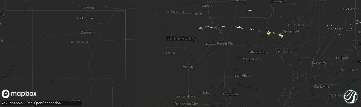 Hail map in Kansas on May 15, 2013