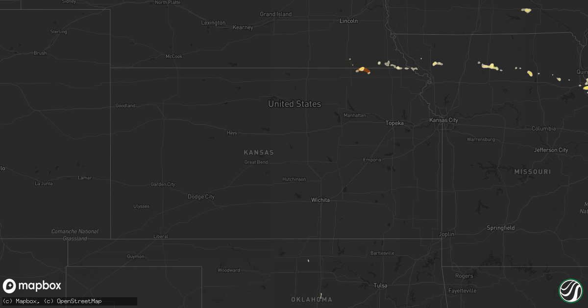 Hail map in Kansas on May 15, 2013