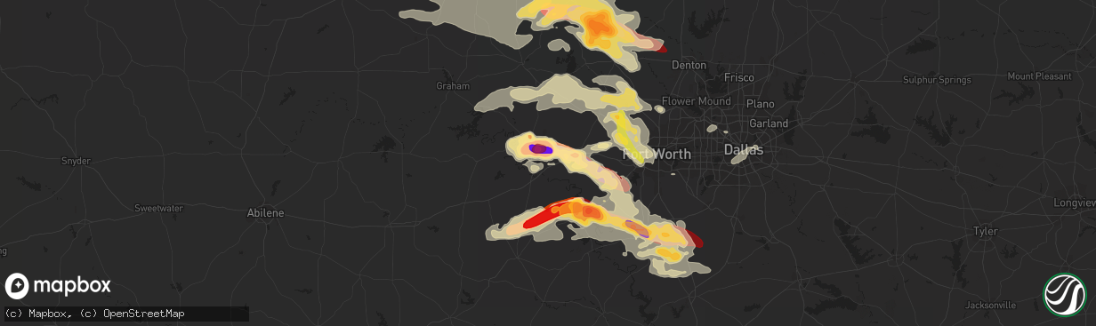 Hail map in Millsap, TX on May 15, 2013