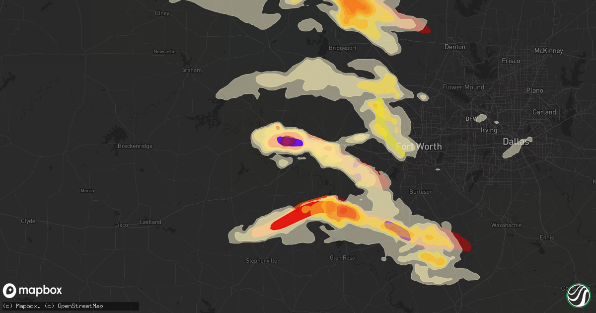 Hail map in Millsap, TX on May 15, 2013