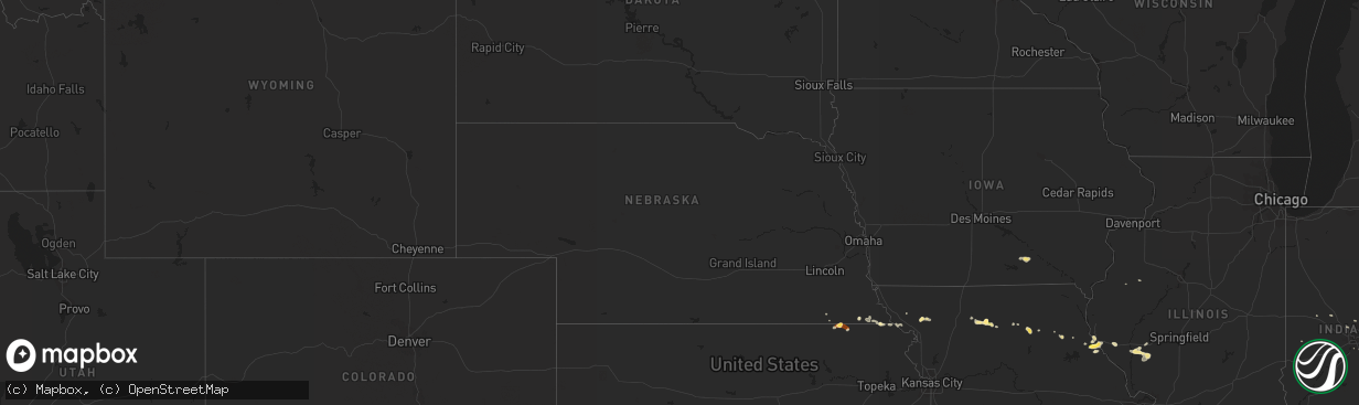 Hail map in Nebraska on May 15, 2013