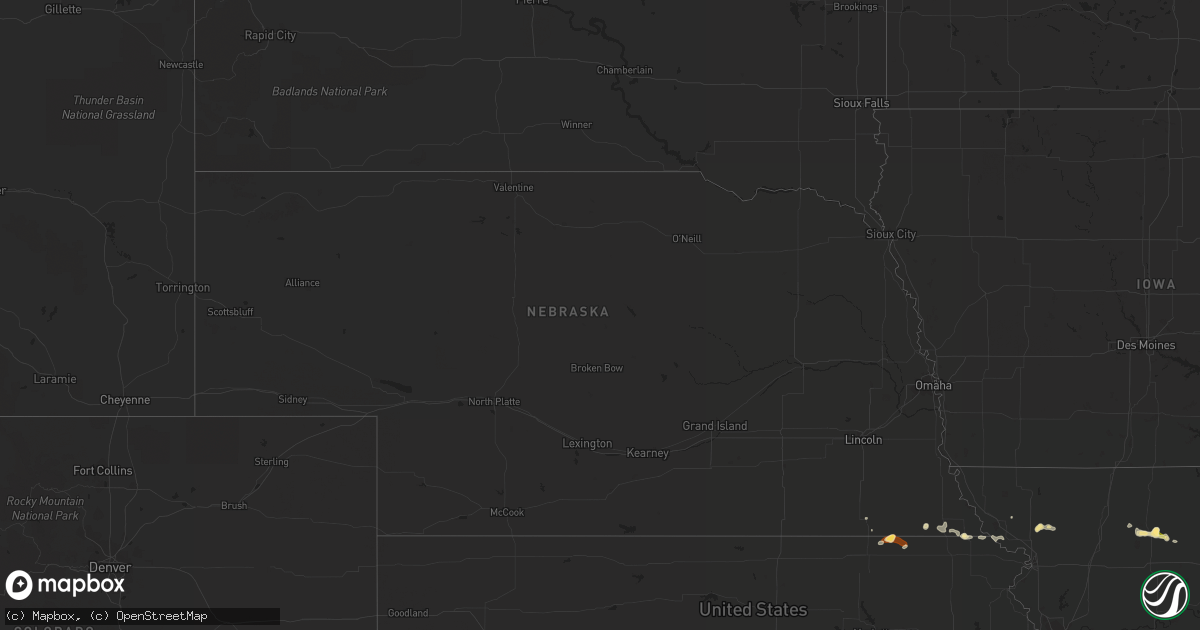 Hail map in Nebraska on May 15, 2013