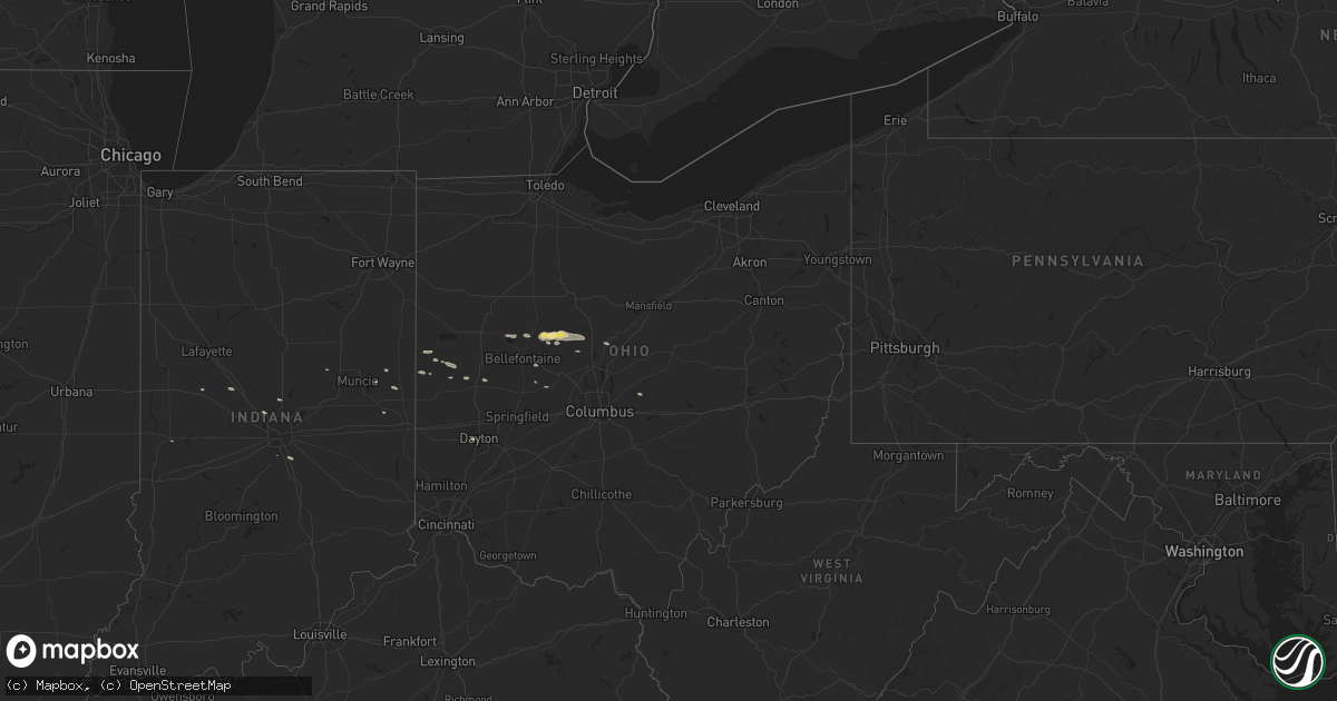 Hail map in Ohio on May 15, 2013