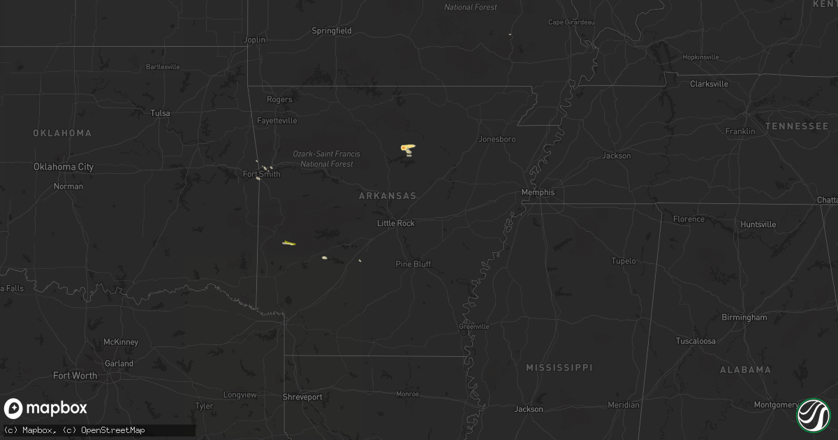 Hail map in Arkansas on May 15, 2014