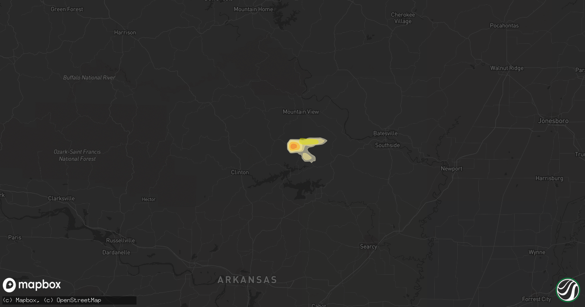 Hail map in Edgemont, AR on May 15, 2014
