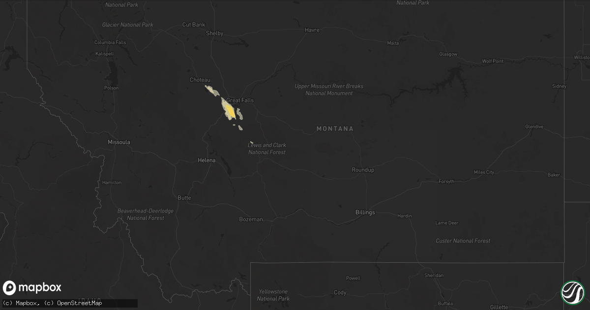 Hail map in Montana on May 15, 2014