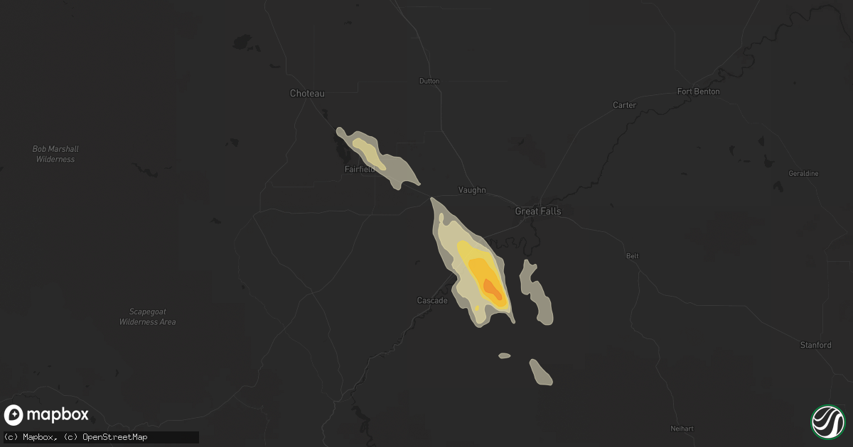 Hail map in Sun River, MT on May 15, 2014