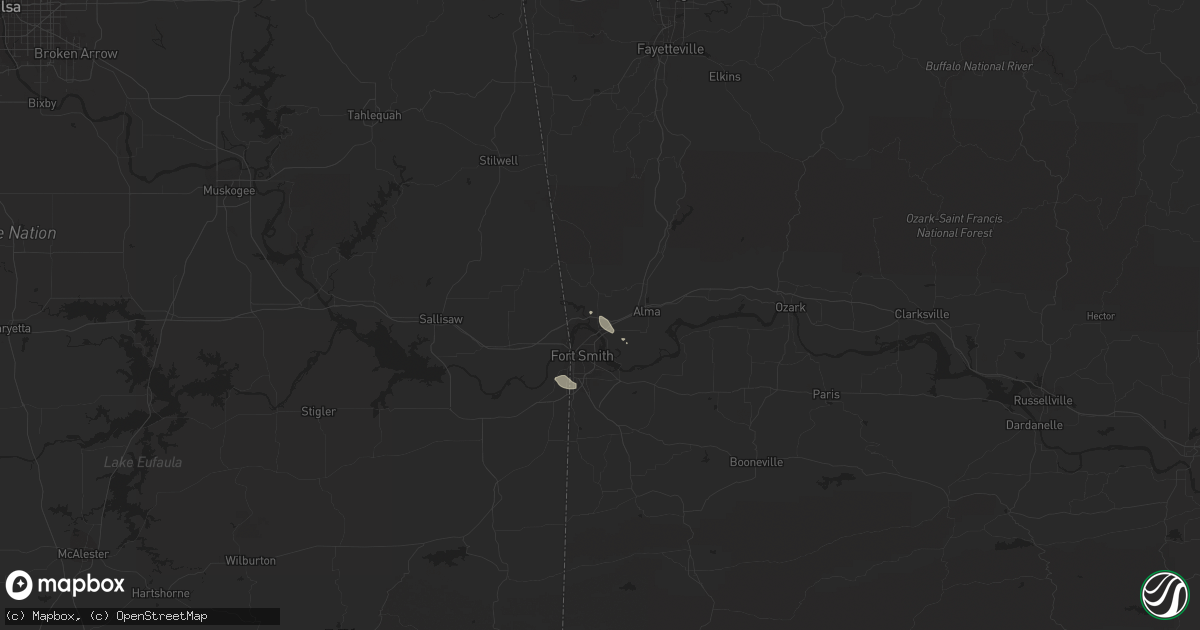 Hail map in Van Buren, AR on May 15, 2014