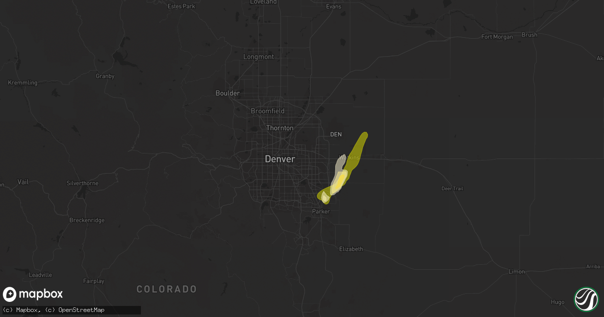 Hail map in Aurora, CO on May 15, 2015