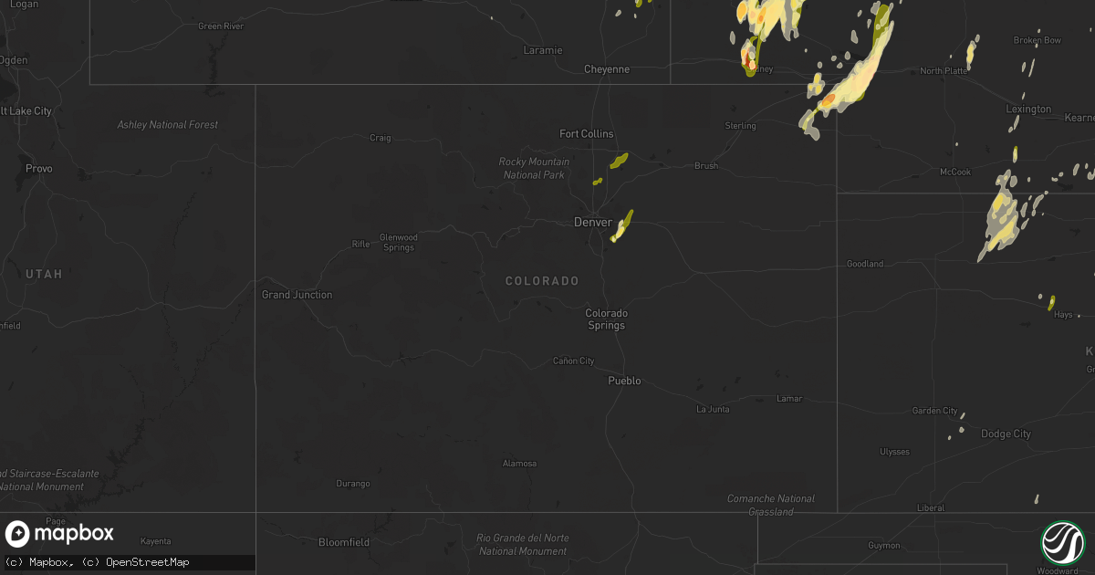 Hail map in Colorado on May 15, 2015