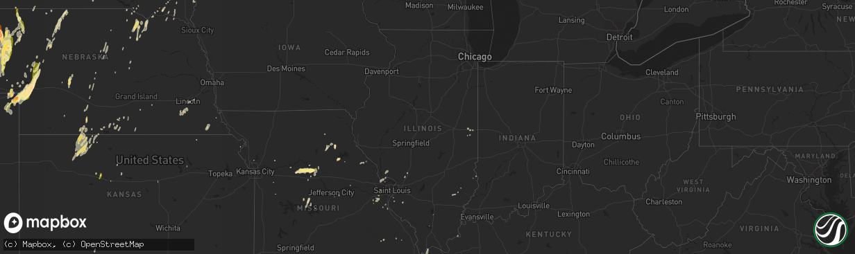 Hail map in Illinois on May 15, 2015