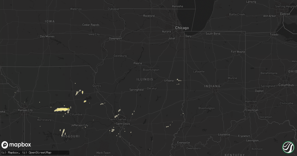 Hail map in Illinois on May 15, 2015