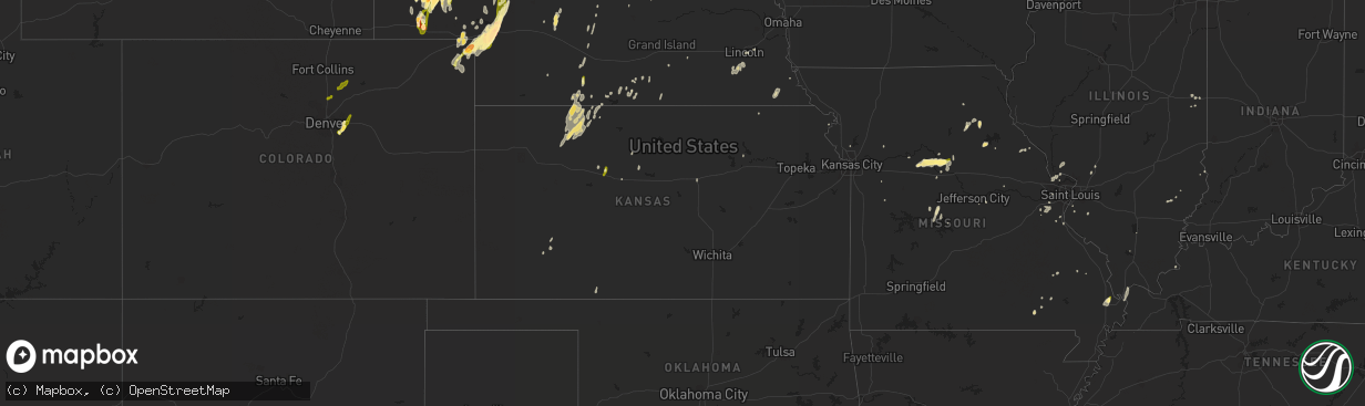 Hail map in Kansas on May 15, 2015