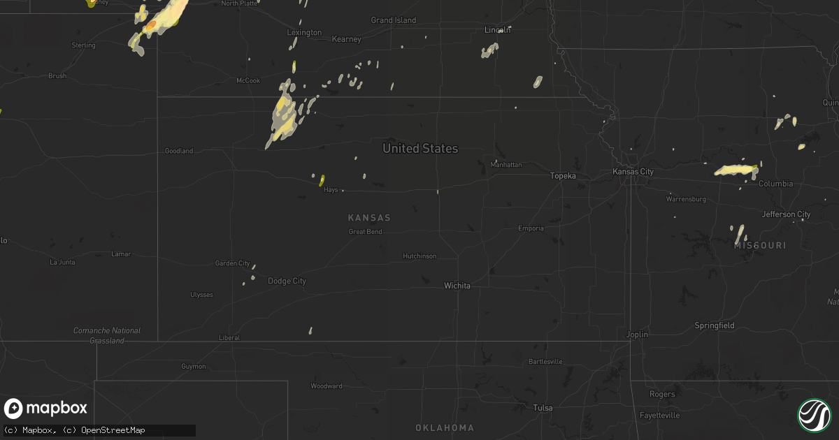 Hail map in Kansas on May 15, 2015