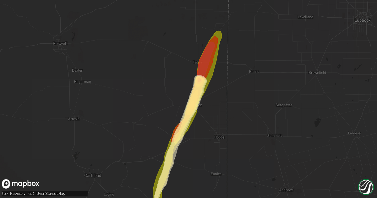 Hail map in Lovington, NM on May 15, 2015