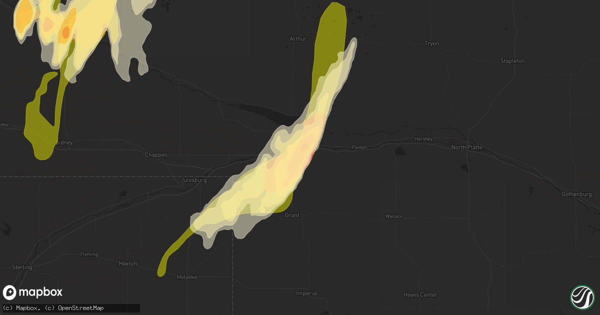 Hail map in Ogallala, NE on May 15, 2015