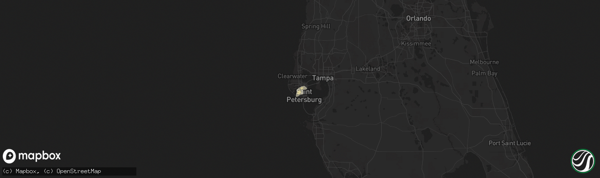 Hail map in Pinellas Park, FL on May 15, 2015