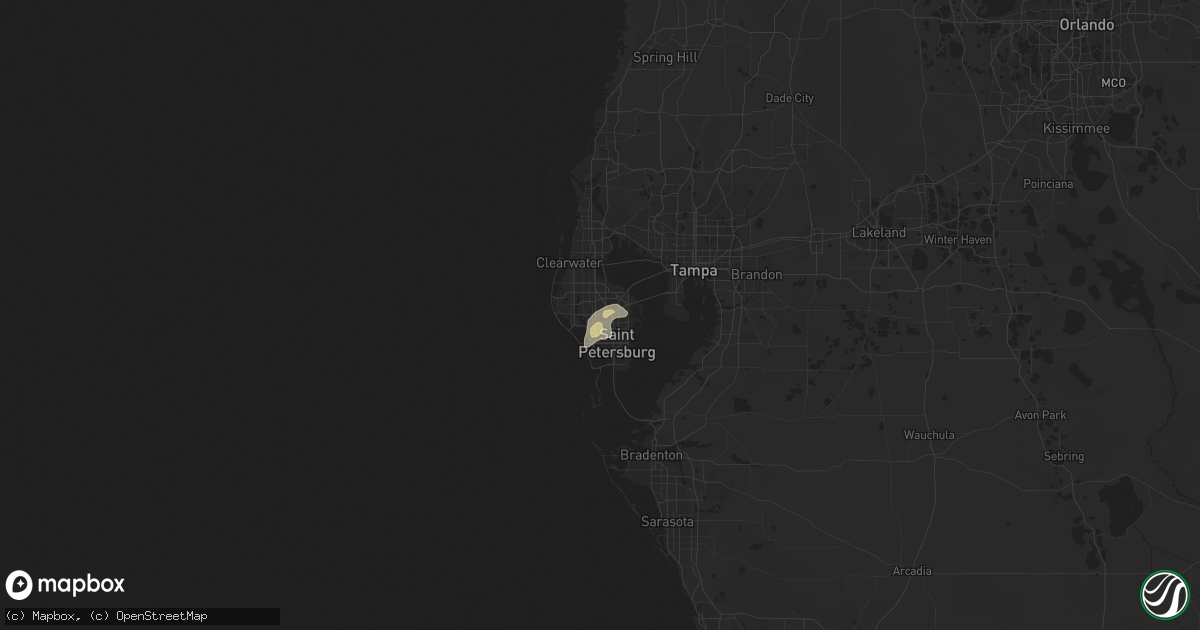Hail map in Pinellas Park, FL on May 15, 2015