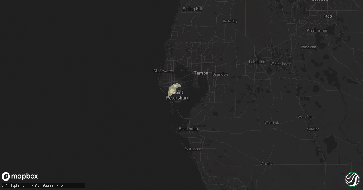 Hail map in Saint Petersburg, FL on May 15, 2015