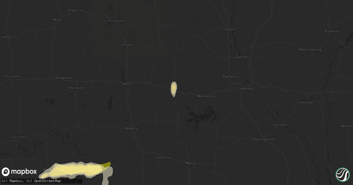 Hail map in Shelbina, MO on May 15, 2015