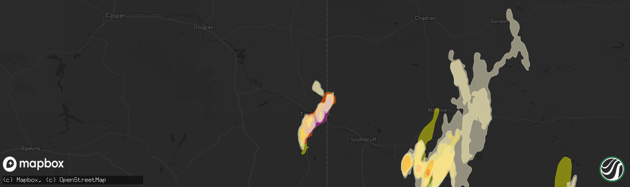 Hail map in Torrington, WY on May 15, 2015