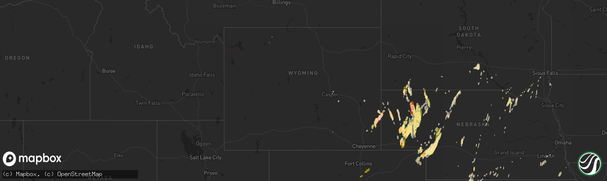 Hail map in Wyoming on May 15, 2015