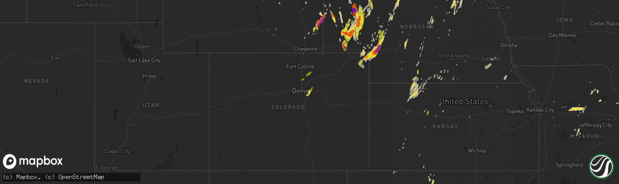 Hail map on May 15, 2015