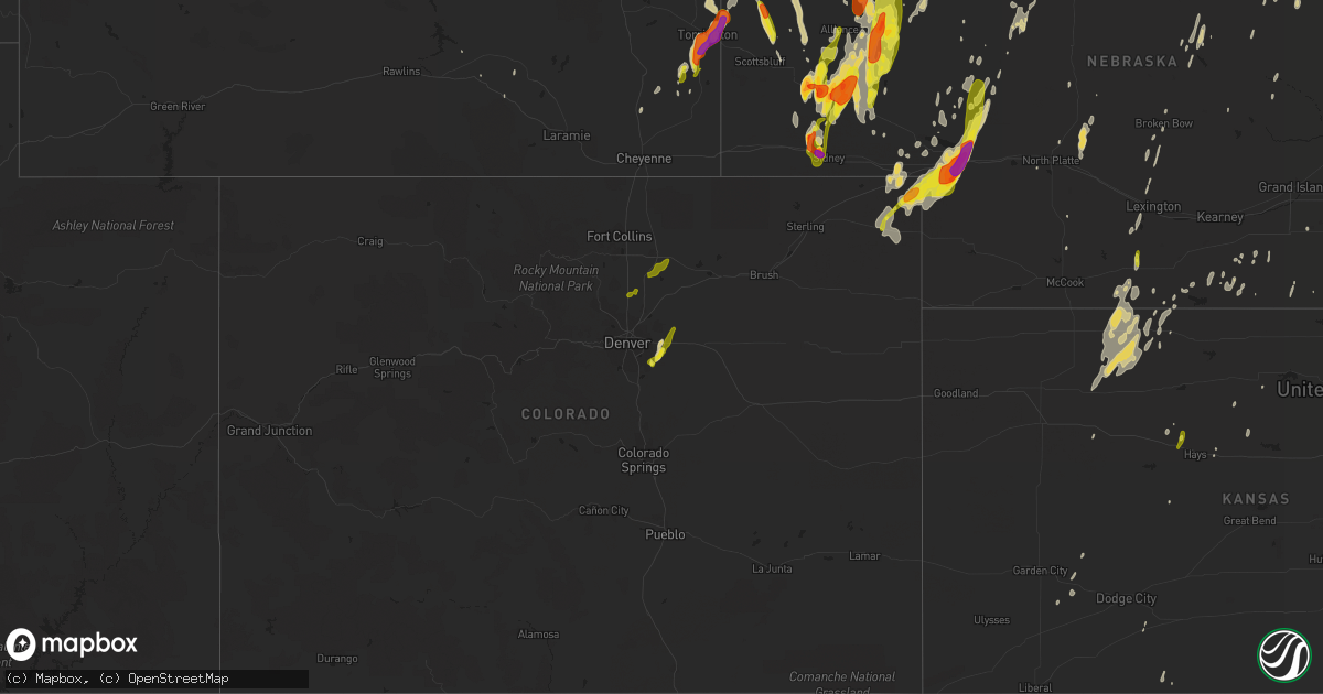Hail map on May 15, 2015