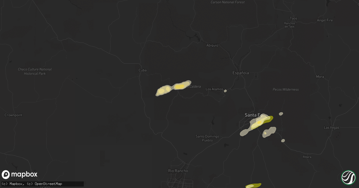 Hail map in Jemez Springs, NM on May 15, 2016