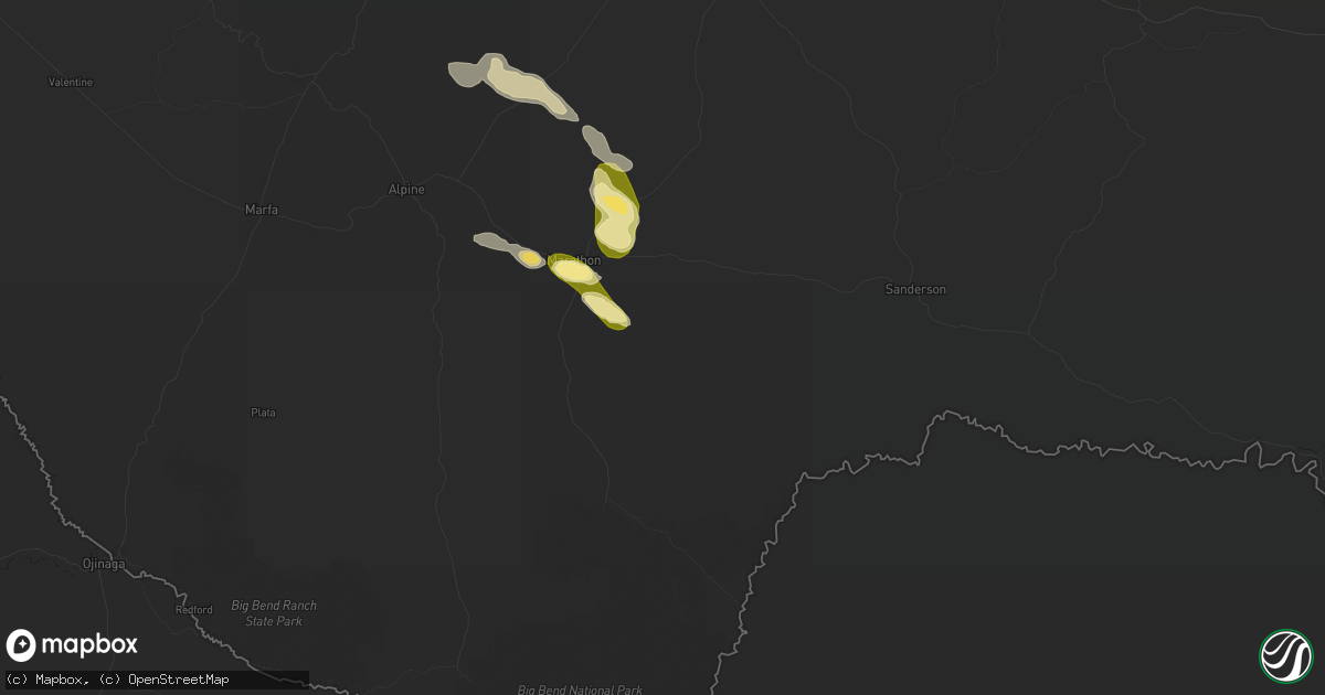 Hail map in Marathon, TX on May 15, 2016