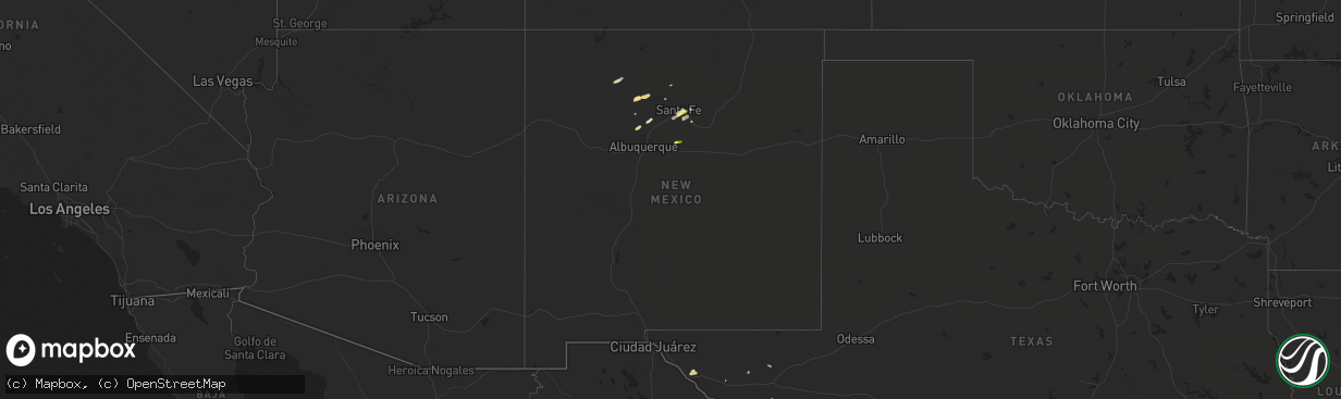 Hail map in New Mexico on May 15, 2016