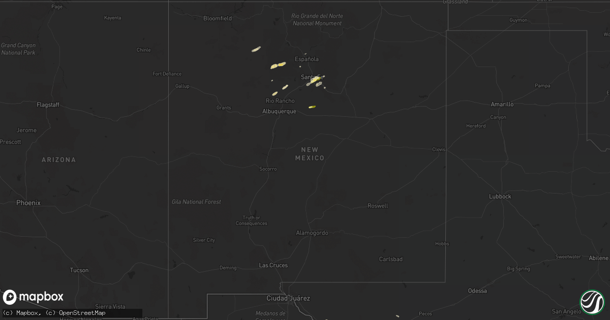 Hail map in New Mexico on May 15, 2016