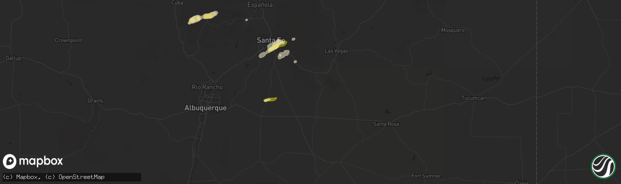 Hail map in Ribera, NM on May 15, 2016