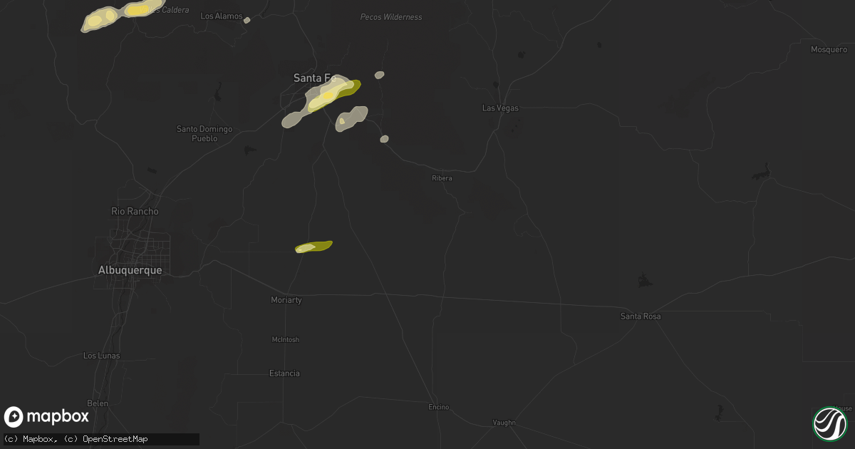 Hail map in Ribera, NM on May 15, 2016