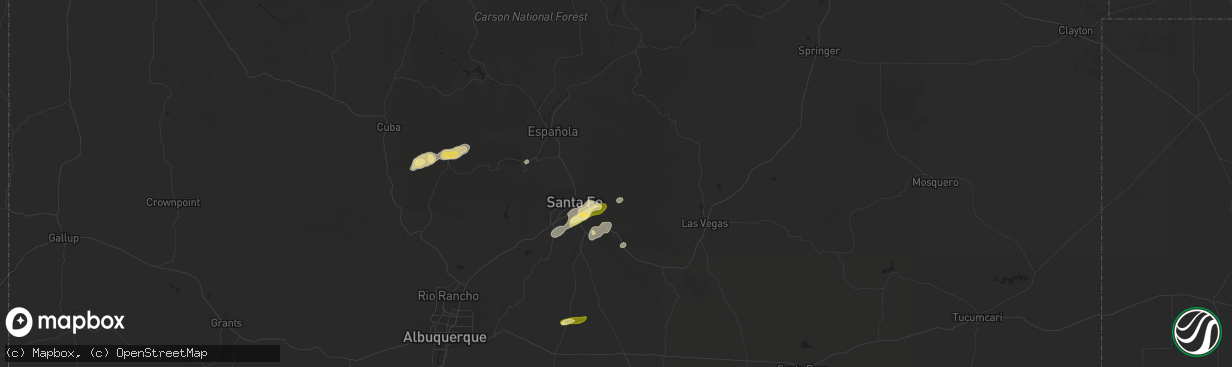 Hail map in Tererro, NM on May 15, 2016