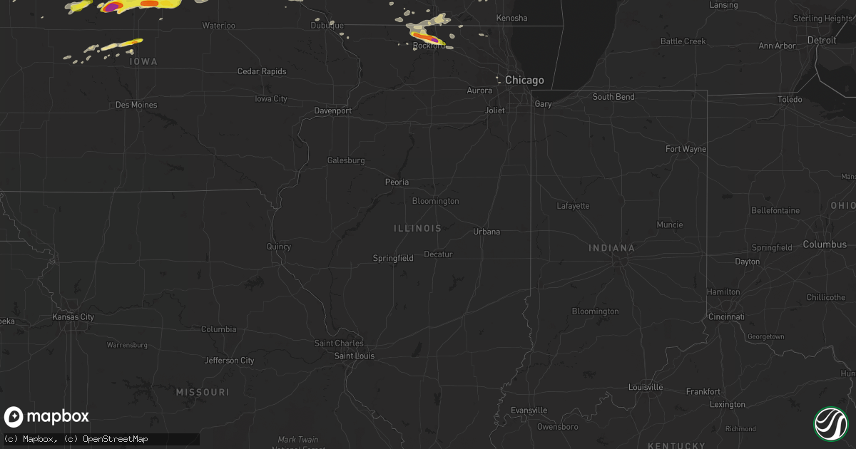 Hail map in Illinois on May 15, 2017