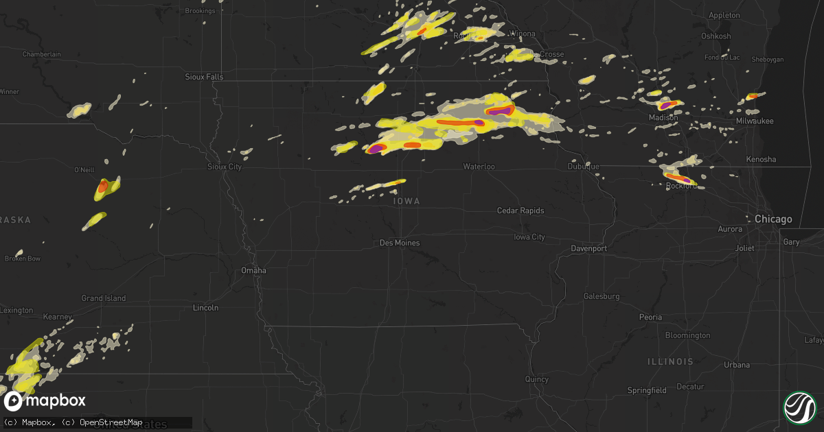 Hail map in Iowa on May 15, 2017