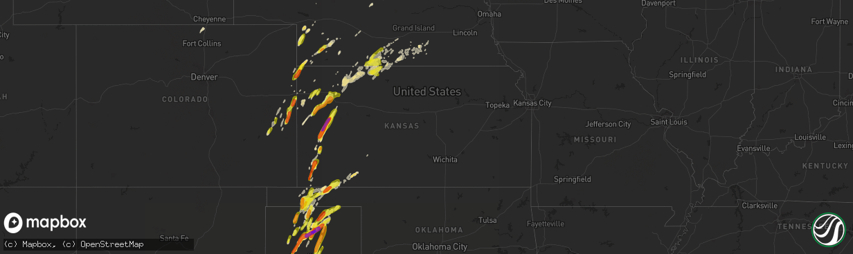 Hail map in Kansas on May 15, 2017