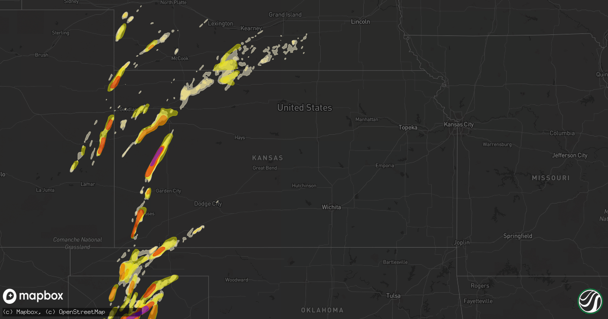 Hail map in Kansas on May 15, 2017